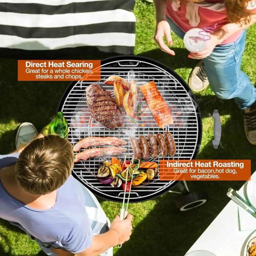 Tempat Briket Arang Keranjang Arang Baja Tahan Karat untuk Pemanggang Ketel Weber 22 Inci dan Pemanggang Arang Serupa Lainnya