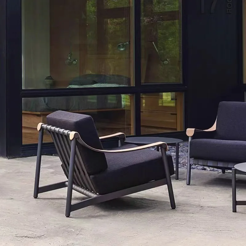Outdoor leisure sofa villa hotel model room outdoor courtyard terrace aluminum alloy sofa designer furniture