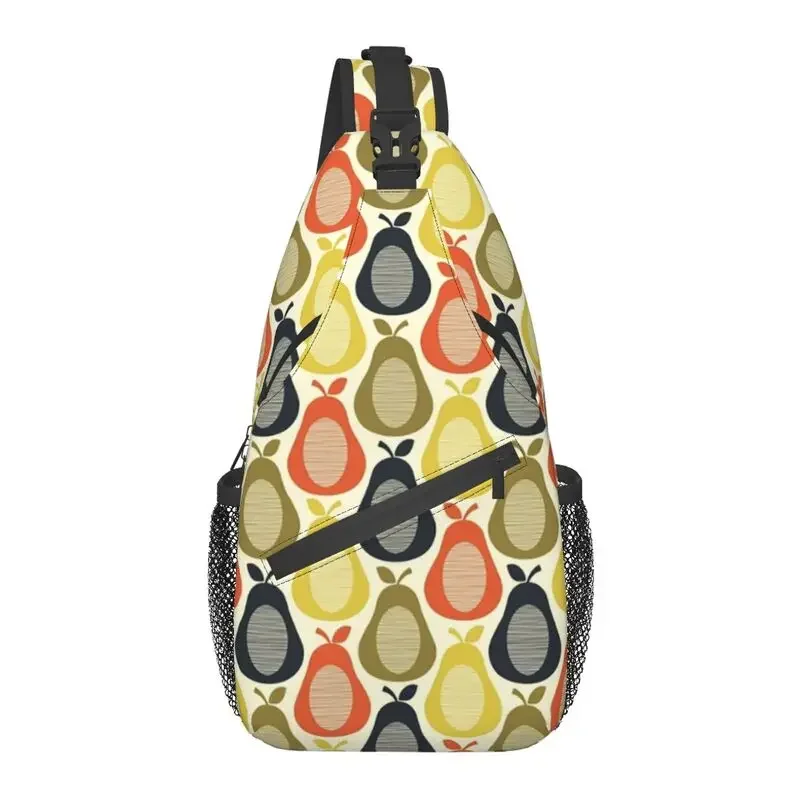 Orla Kiely Pears Sling Crossbody Chest Bag Men Fashion Scandinavian Art Shoulder Backpack for Camping Biking