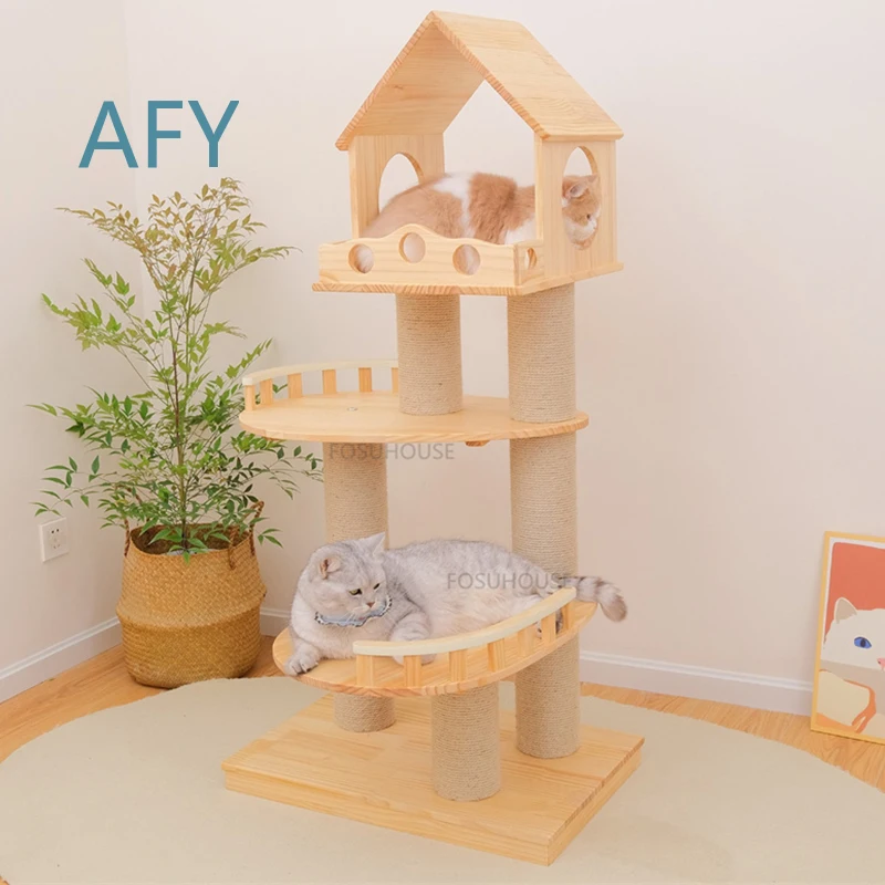 Nordic Solid Wood Space Capsule Cat Climbing Frame for Cats for Pet Supplies for Cat Scratcher for Household Leisure for