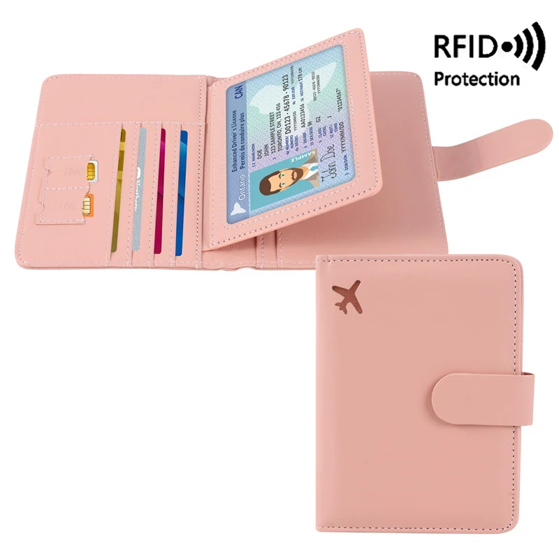 RFID Anti-theft Travel Passport Holder Case PU Leather Credit Card Wallet Passport Bag for Men and Women Travel Accessories