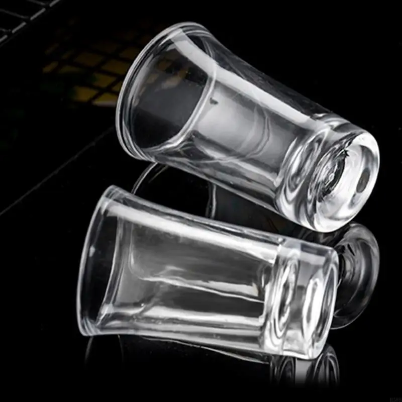 

H58B 6pc Heavy Base Shot Glasses Wine Glasses Clear Shatterproof Drinking Cup
