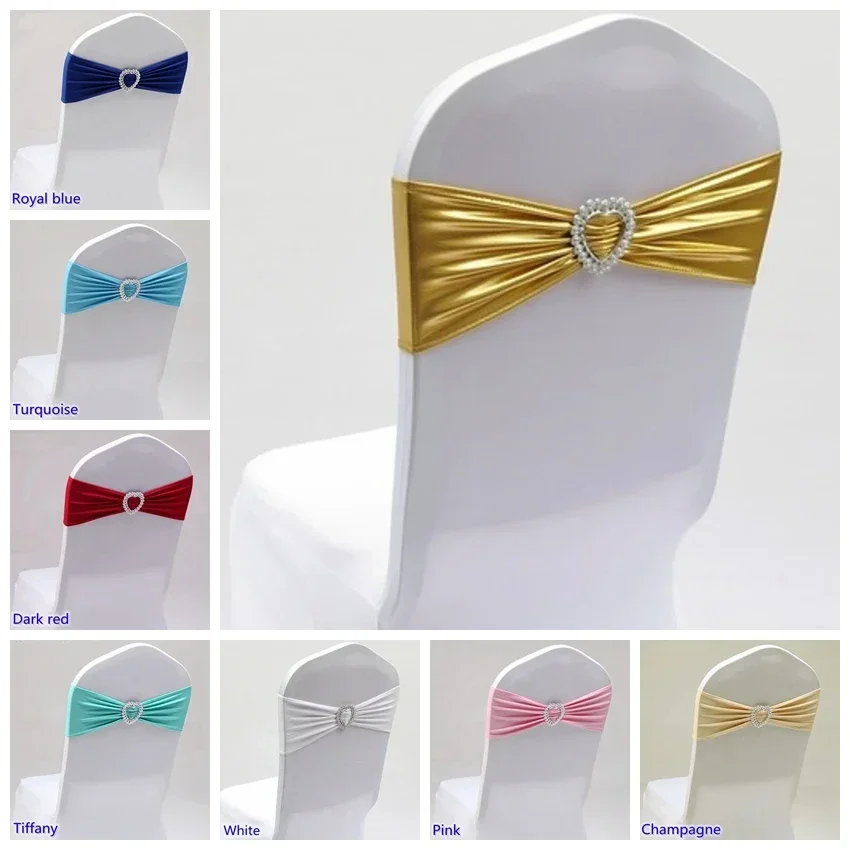 

Chair Sash Spandex Bow Tie Stretch Band Wedding Decoration Birthday Party Dinner Hotel Banquet Luxury Holiday Celebration