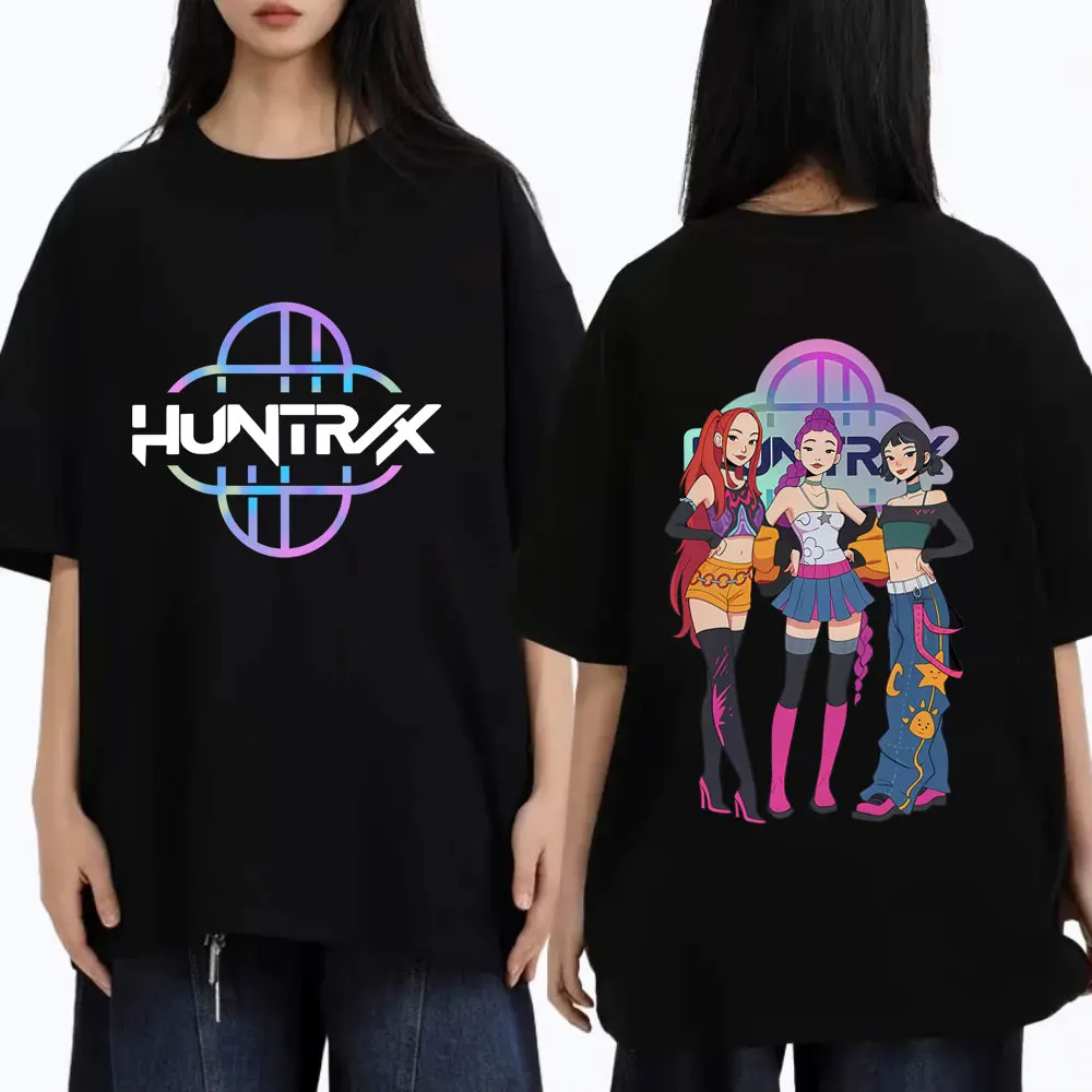 

Movie KPop Demon Hunters Rumi Mira Zoey Print Tshirt Men Women Korean Fashion Trend Streetwear Male High Quality Cotton T-shirt
