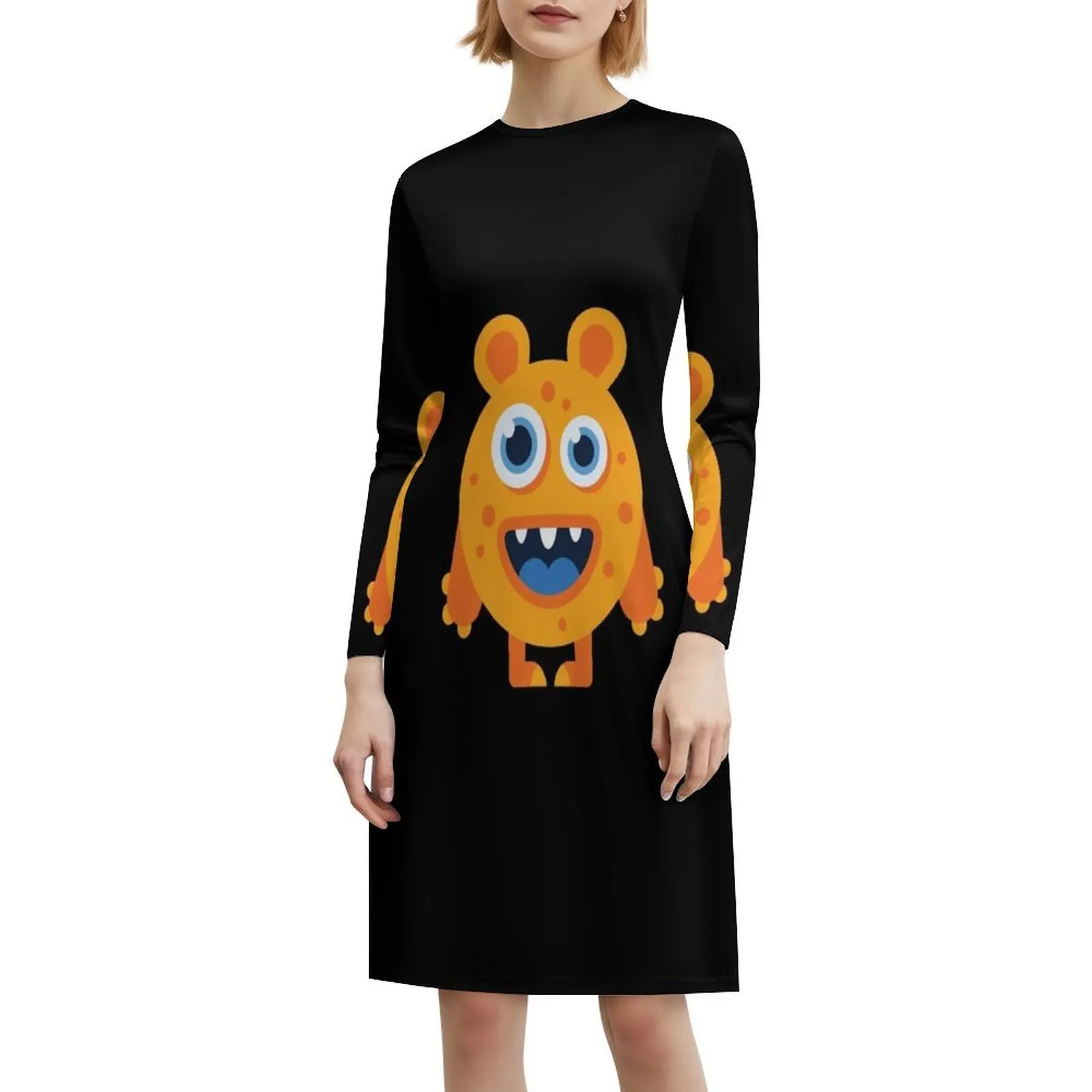 متعة / لطيف / الوحش الشكل التوضيح 012 المرأة الشارع الشهير فستان الحفلات العصرية طباعة نادي الملابس للإناث لطيف الوحش #6