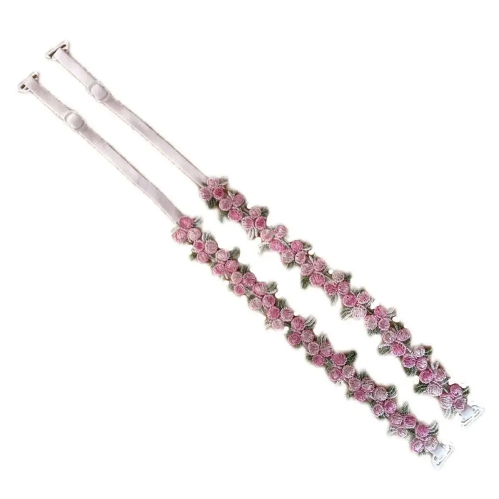 Alças de sutiã florais removíveis, presente criativo, alças de ombro de renda antiderrapantes, decorativas, ajustáveis, florais