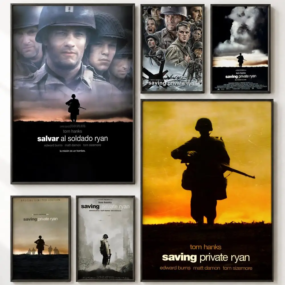 Movie Saving Private Ryan Poster HD poster wall art self-stick no-residue for home cafe office great gift