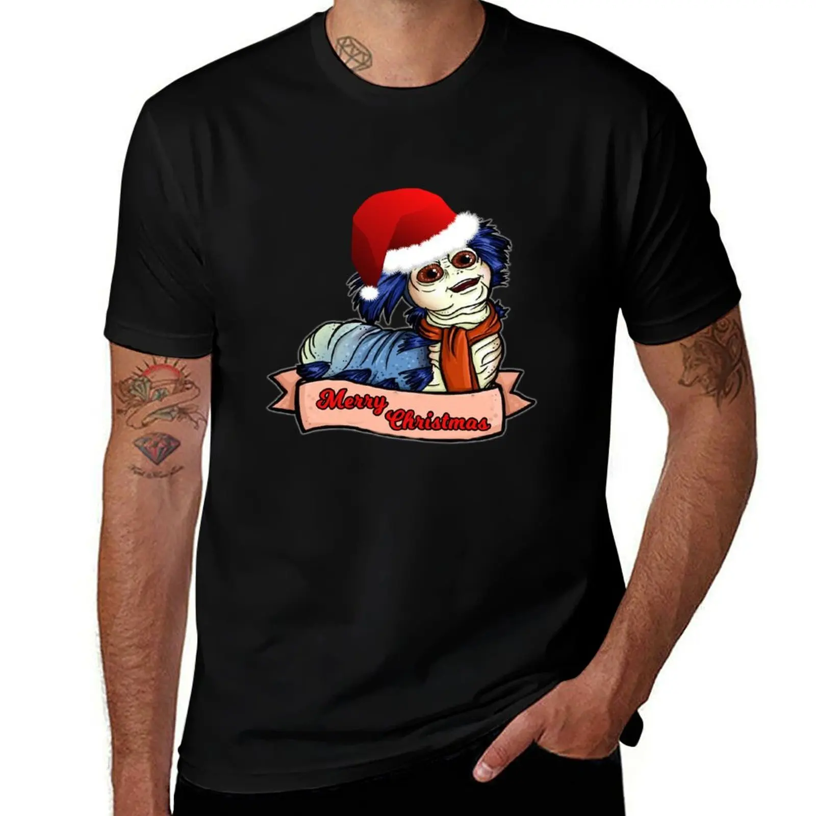 Labyrinth Worm Christmas T-Shirt Casual Graphic Print Tee T-Shirt
