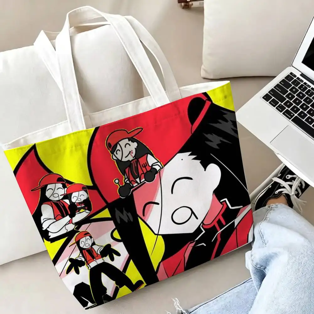 Y-Yixi Vanity Butcher Printed Canvas Tote Bag Shoulder Bag Commuter Mommy Shopping Bag