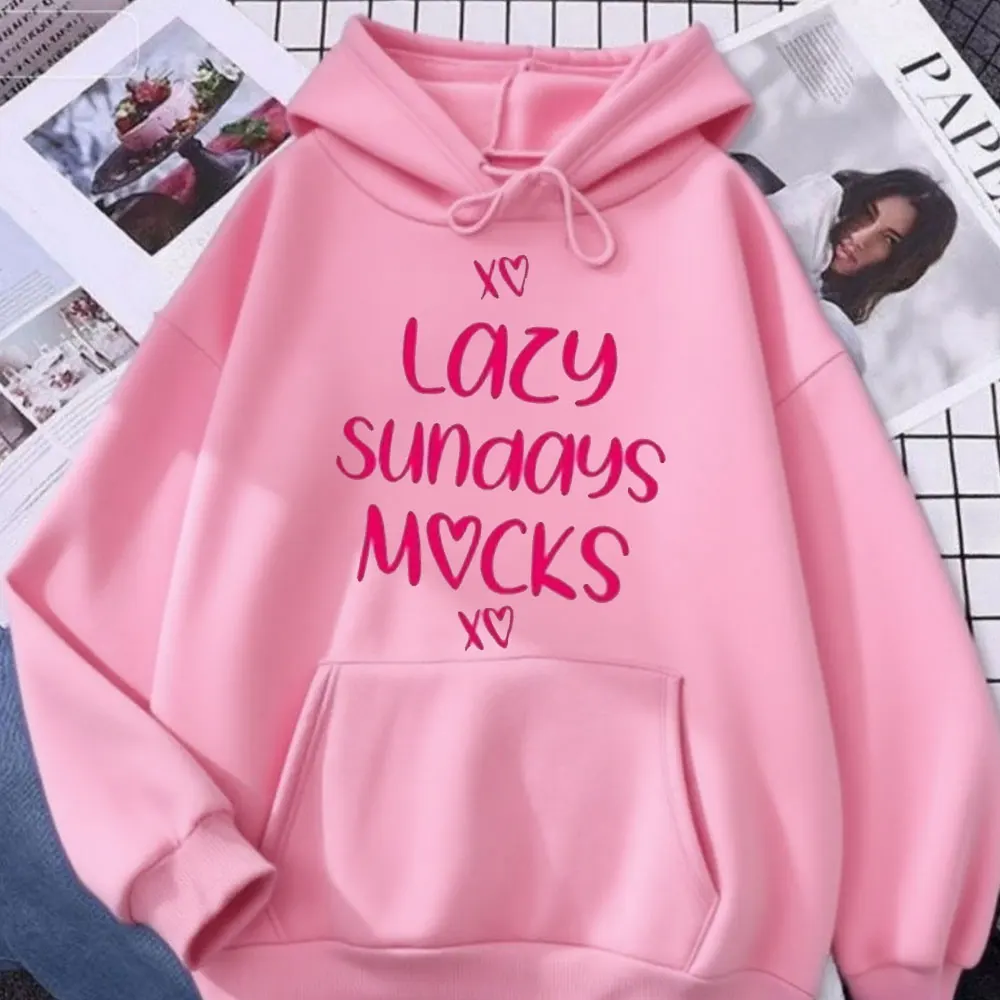 

Lacy Sundays MOCKS Couples White Hoodie Valentine's Day Warm Sweatshirt Long Sleeve Streetwear Winter Clothes Women Clothing