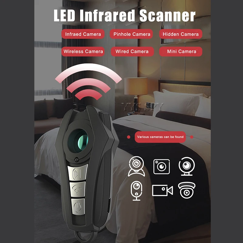 Mini Gián Điệp Tìm Ẩn Máy Phát Hiện Camera Không Dây Cam RF Tín Hiệu Điện Thoại Di Động GSM Âm Thanh Lỗi Theo Dõi GPS Tìm Máy Quét Cầm Tay