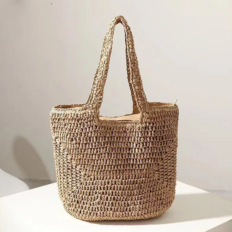 Borse estive borse spalle borsa a tracolla tessuta fatta a mano Vintage borse in Rattan di rafia borse estive Casual per vacanze estive della boemia