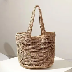 Borse estive borse spalle borsa a tracolla tessuta fatta a mano Vintage borse in Rattan di rafia borse estive Casual per vacanze estive della boemia