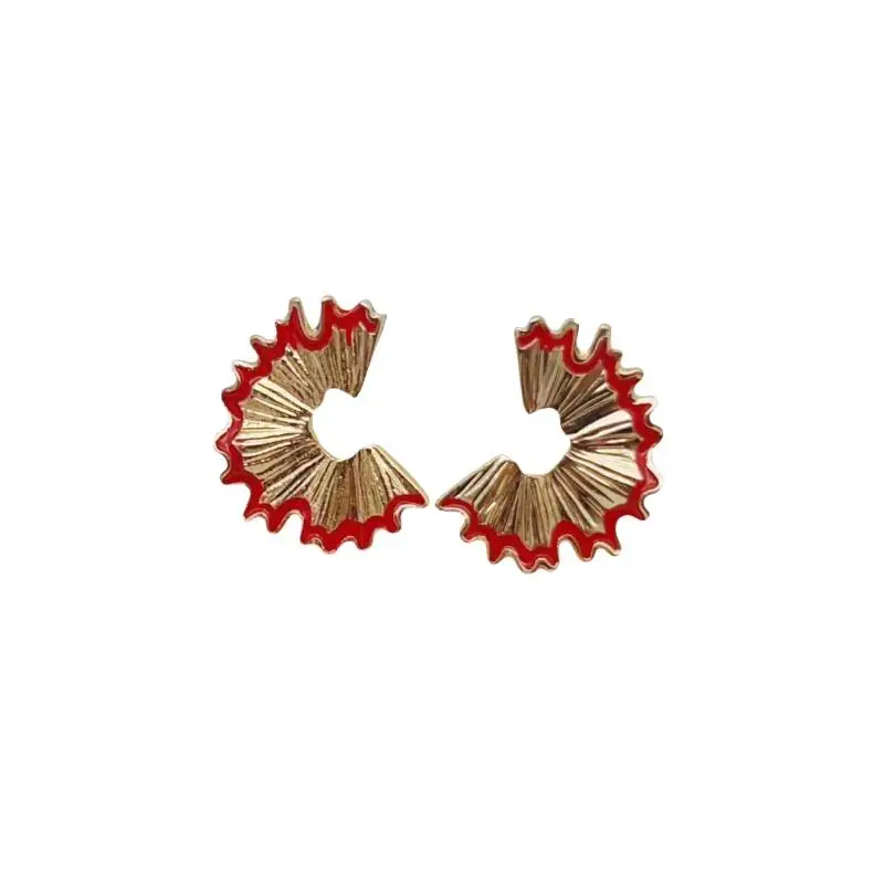 Irregular Geometry Pencil Scraps Alloy Earrings Piercing For Women Jewelry Gift Funny Punk Ear Studs - view 6