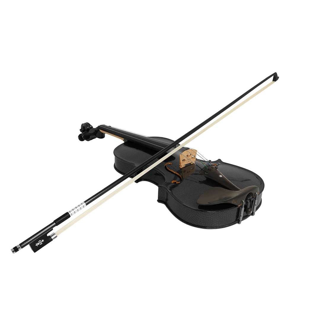 Astonvilla Carbon Fiber 4/4 Violin Bow & Case Pure Horsetail Hair Carvings Shells Ebony Violin Part Accessories Fiddle Bow