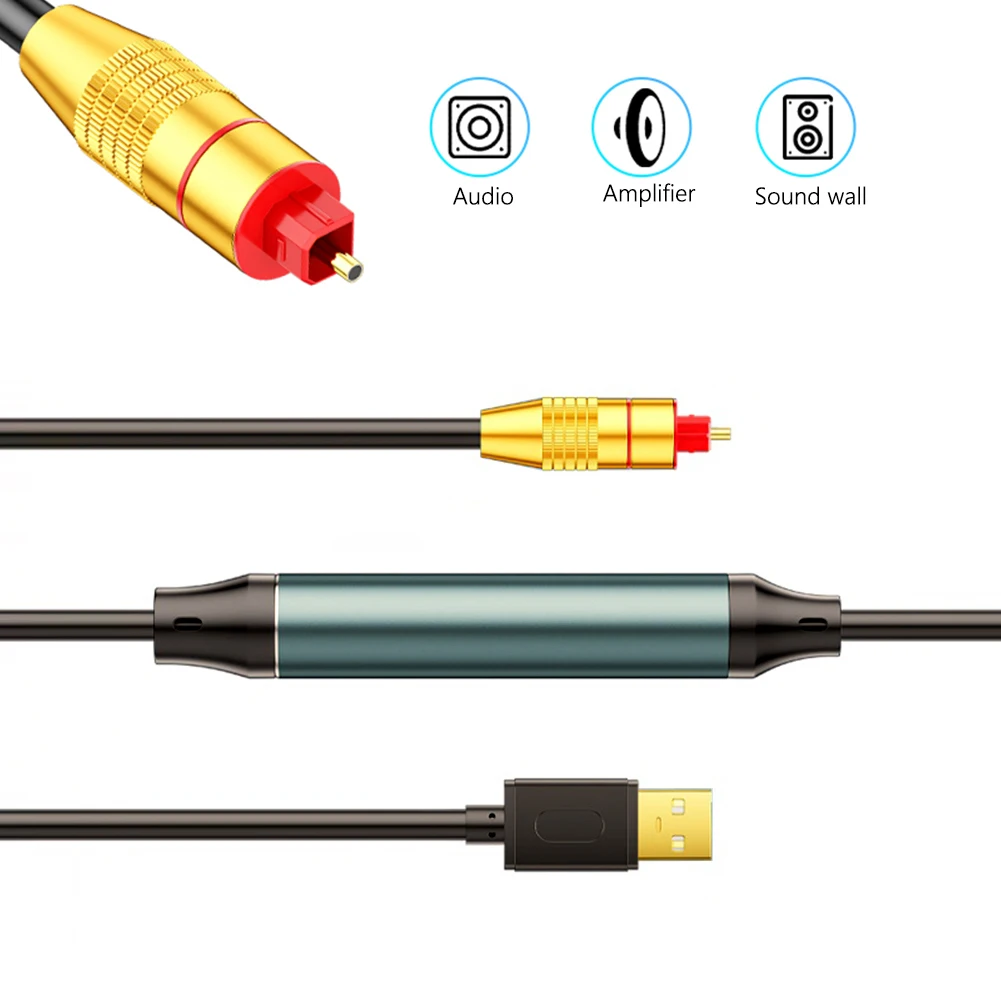 Adattatore audio da USB a ottico da 1,5 m Convertitore audio da USB A a fibra SPDIF Convertitore digitale da USB a SPDIF per computer portatile PC