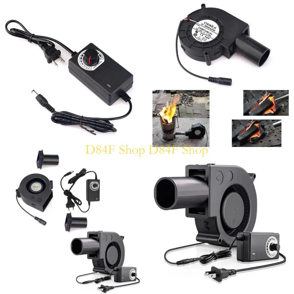 

D84F EU/US Plug BBQ Air Blower Portable BBQ Fan Blower Barbecue Fan 12V 5500RPM