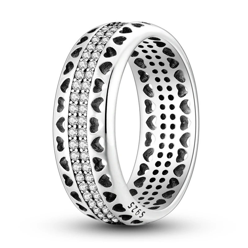Women's 925 Silver Geometric Star Zircon Ring, Romantic Gift