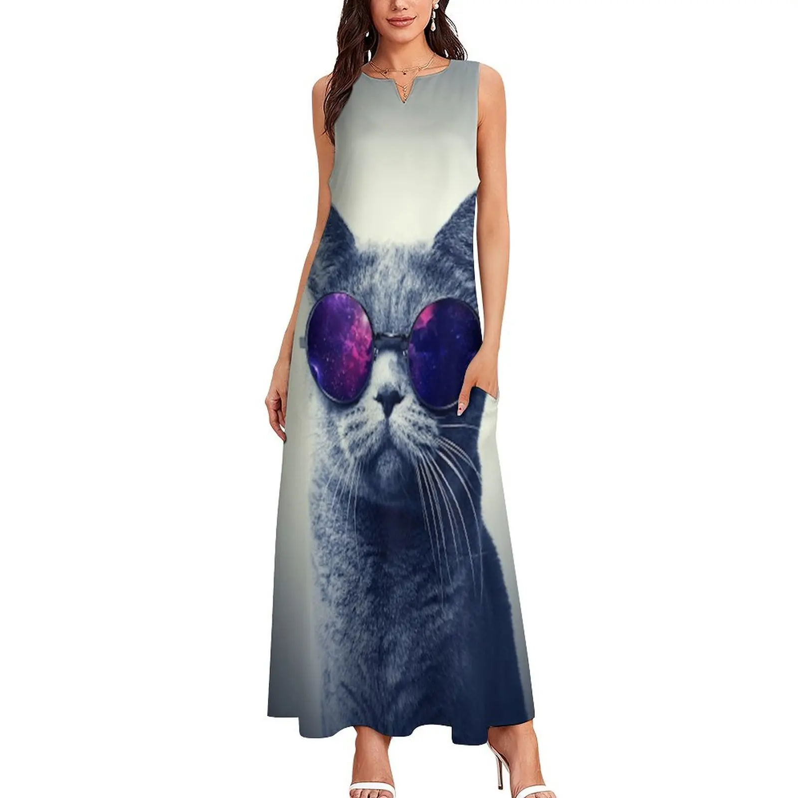 Cool cat wearing sunglasses Long Dress dress for woman elegant guest wedding dress summer womens 2025