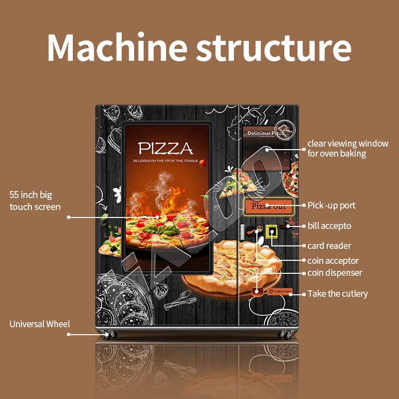 Haloo Vending Machine Supplier 24 Hours Pizza Making Vending Machine Pizza Factory Directly Hot Pizza Vending Machine