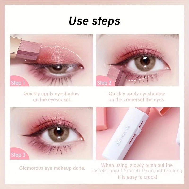 Double Color Eyeshadow Stick Gradient Shimmer Glitter Color Eye Shadow Cream Pen Eye Makeup Cosmetic Eyeshadow Stick