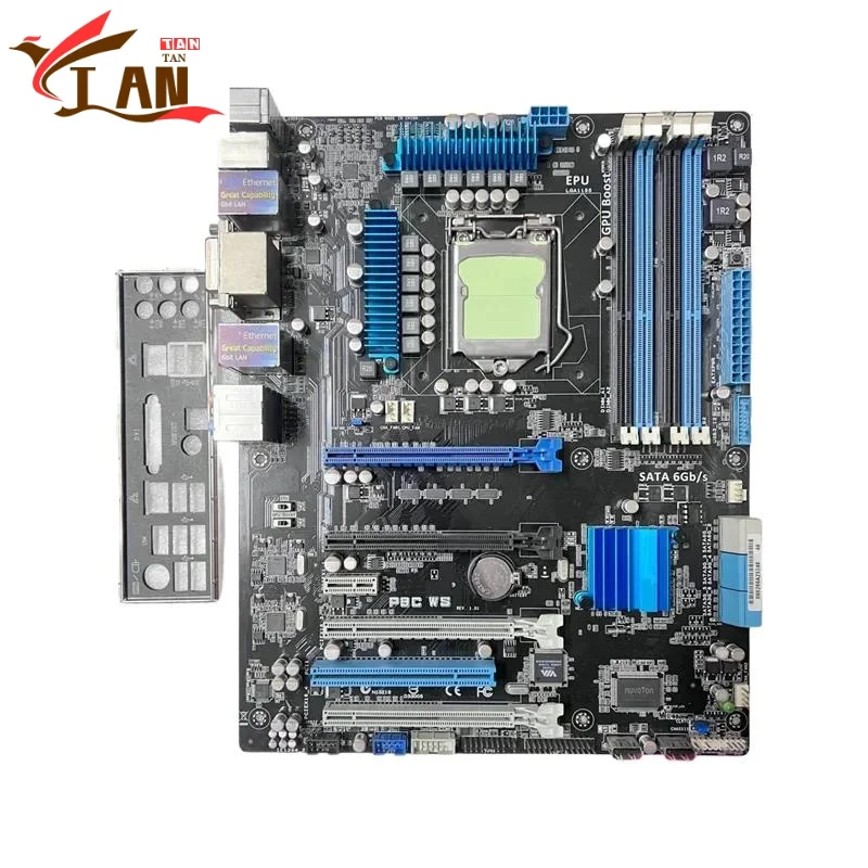 اللوحة الأم P8C WS 32GB USB2.0 USB3.0 LGA 1155 DDR3 ATX C216 اللوحة الرئيسية 100% تم اختبارها بالكامل باللون الأسمر #2