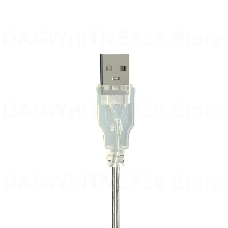 USB 2.0電源ケーブル,2ピン,タイプA,オスプラグ,メスジャックワイヤー,透明コード,延長コネクタ,26awg, 5v,0.3 m, 1m