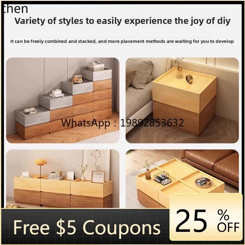 

W1 bedside table replacement bedroom tatami low cabinet simple modern creative combination storage
