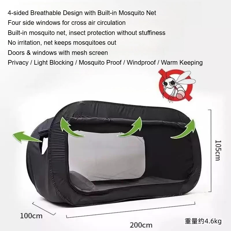 Pop-Up Integrated Mosquito Net Tent with Folding Bed, Shading Anti Mosquito Shelter for Outdoor Camping & Student Dorm