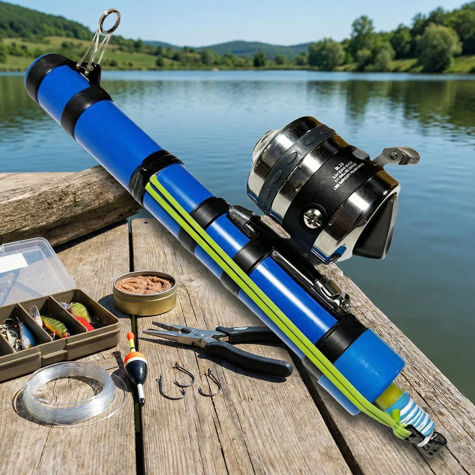 Fishing Catapult Rod with Reel Lure Launcher Fishings Tool Reusable Compact Fishing Rod Holder for Bass Trout Catfish Saltwater view 4