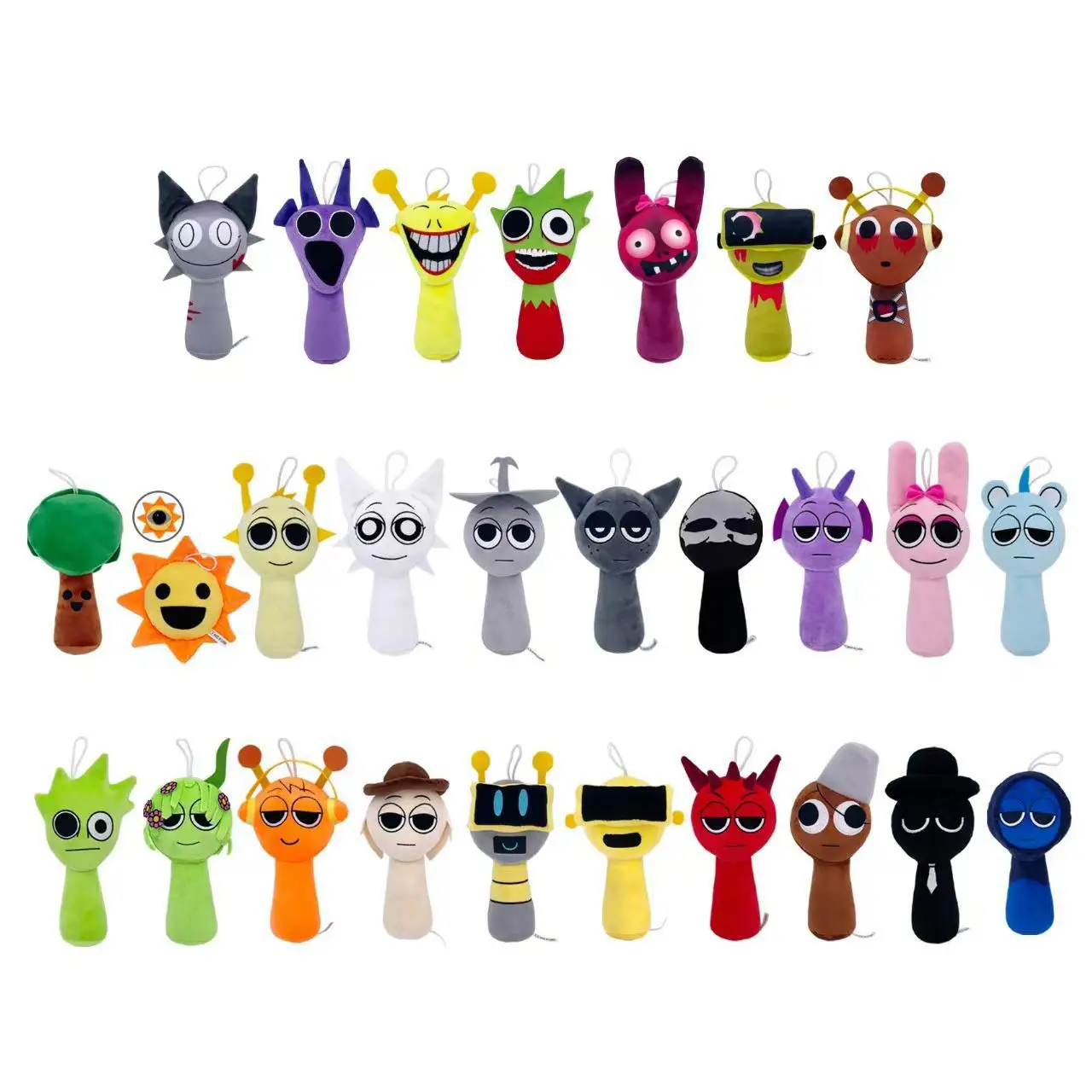 5-20pcs Set Sprunki Plush Toys Soft Stuffed Dolls Game Cartoon Cute Incredibox Pillow Decor Kids Birthday Christmas Gifts Toy