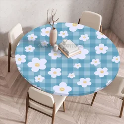Pastoral Fresh Flowers Table Cloth Plant Style Tablecloth Round Cloth Cover for Table Living Room Home Decor