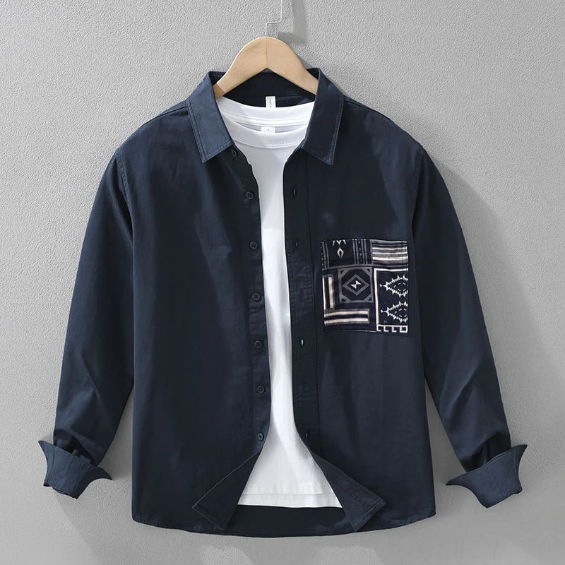 New Printed Casual Long Sleeve Men Shirt Stylish Spring Fashion Trendy Loose Fit Comfortable