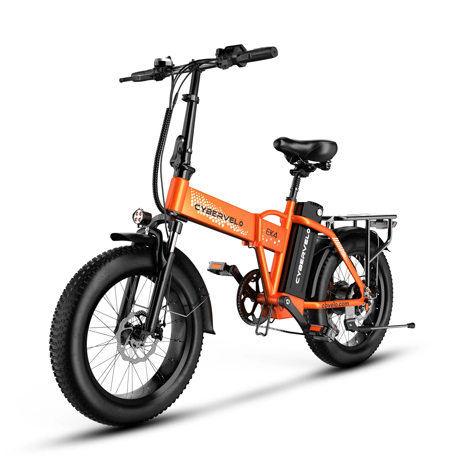 Cybervelo 1000W Peak High-speed Brushless Folding 20 Inch Fat Tire Electric Bike for Adults 48V 20.8Ah/50Ah Removable Battery 80 Miles Range Commuter E-Bicycle EK4 image 4