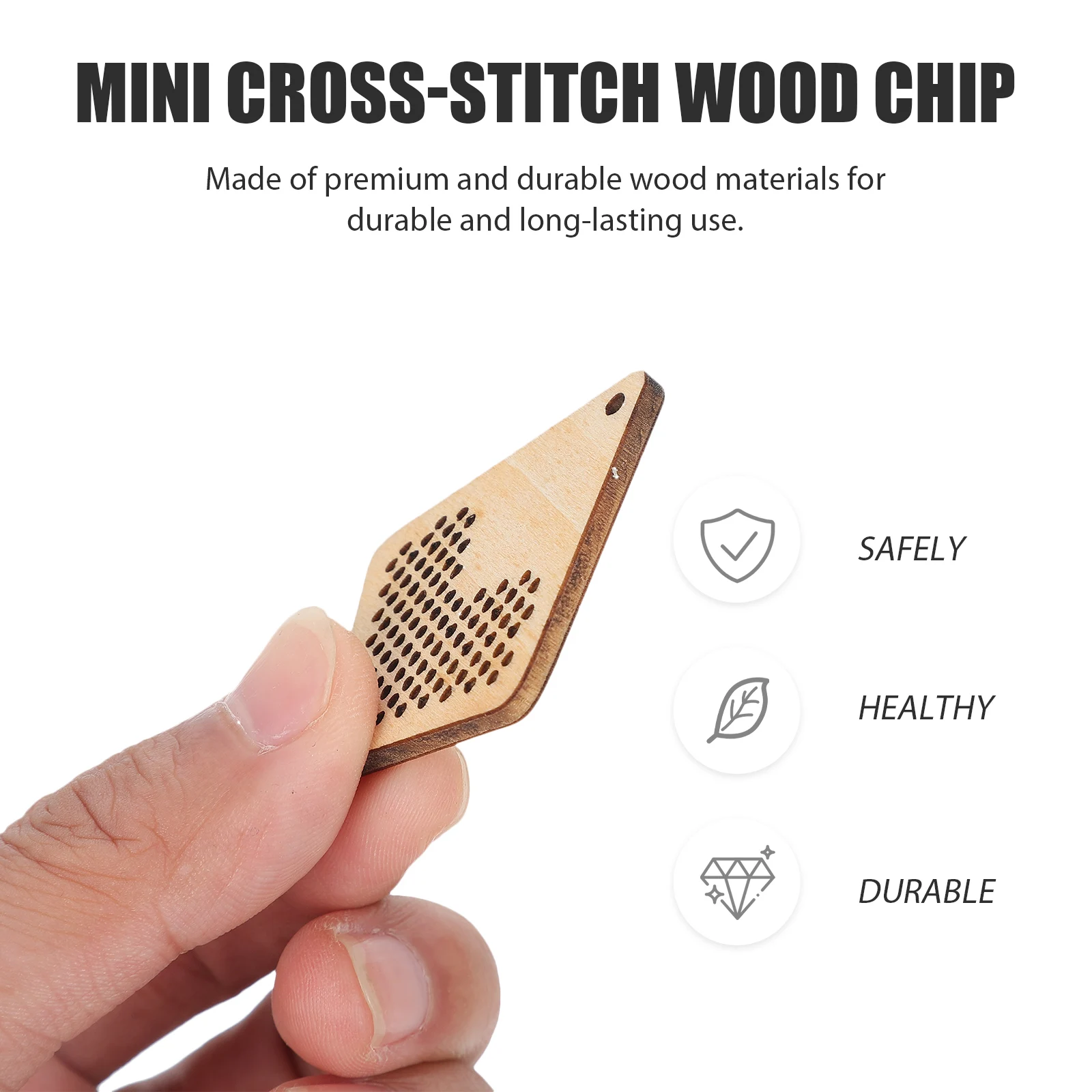 

5 Pcs Mini Cross Stitch Wood Chips Embroidery Kit for Beginners Christmas Decorations Bookmark Animal Hanging Wooden Slices