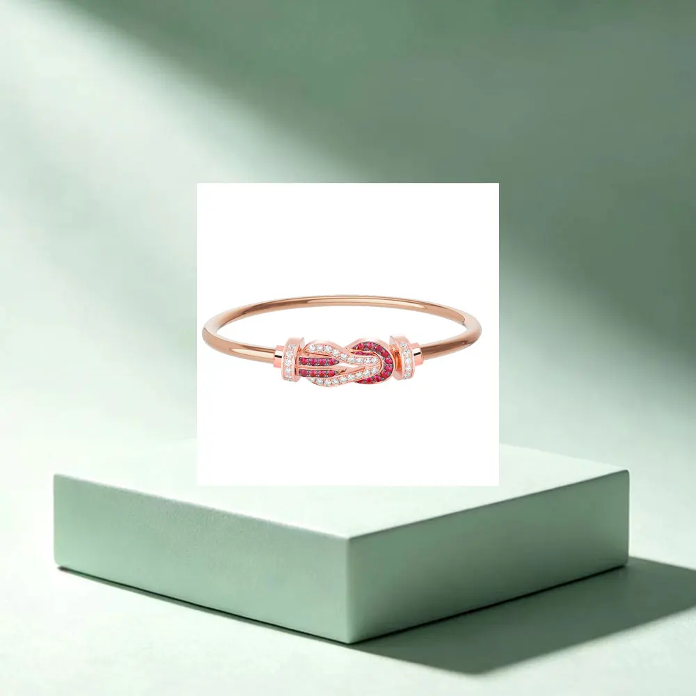 

2026 High-Quality Fashion Classic S925 Sterling Silver Elegant and Simple Large-Size Double-Loop Bracelet