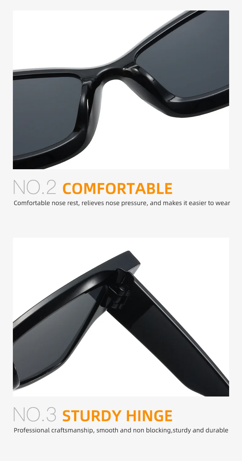 Neue Vintage Cat-Eye Sonnenbrille für Damen und Herren, Quadratischer PC-Rahmen, Retro-Sonnenbrillen, Modische Sonnenbrillen ﻿ für Männer – Detail 20