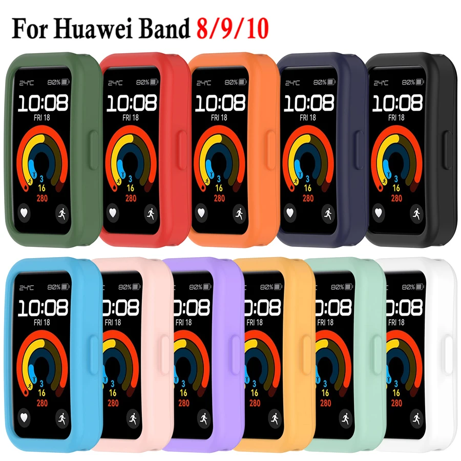 

Мягкий силиконовый чехол для Huawei Band 10 9 8, умный ремешок для часов, защитный чехол для экрана, бампер для Huawei Band 8 9 10, чехол