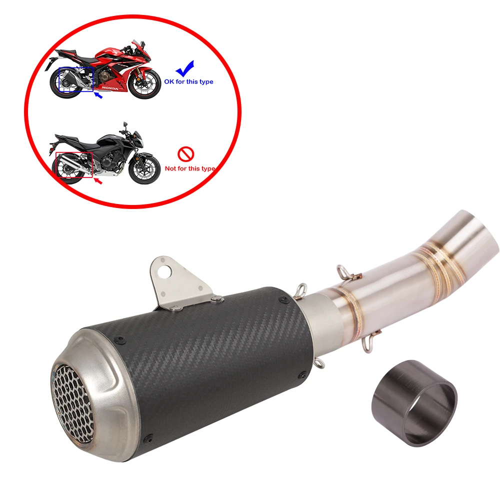 

Slip On For Honda CB400X 2017-2025 CB500R 2016-2025 Motorcycle Exhaust Escape Middle Link Pipe With DB Killer Stainless Steel