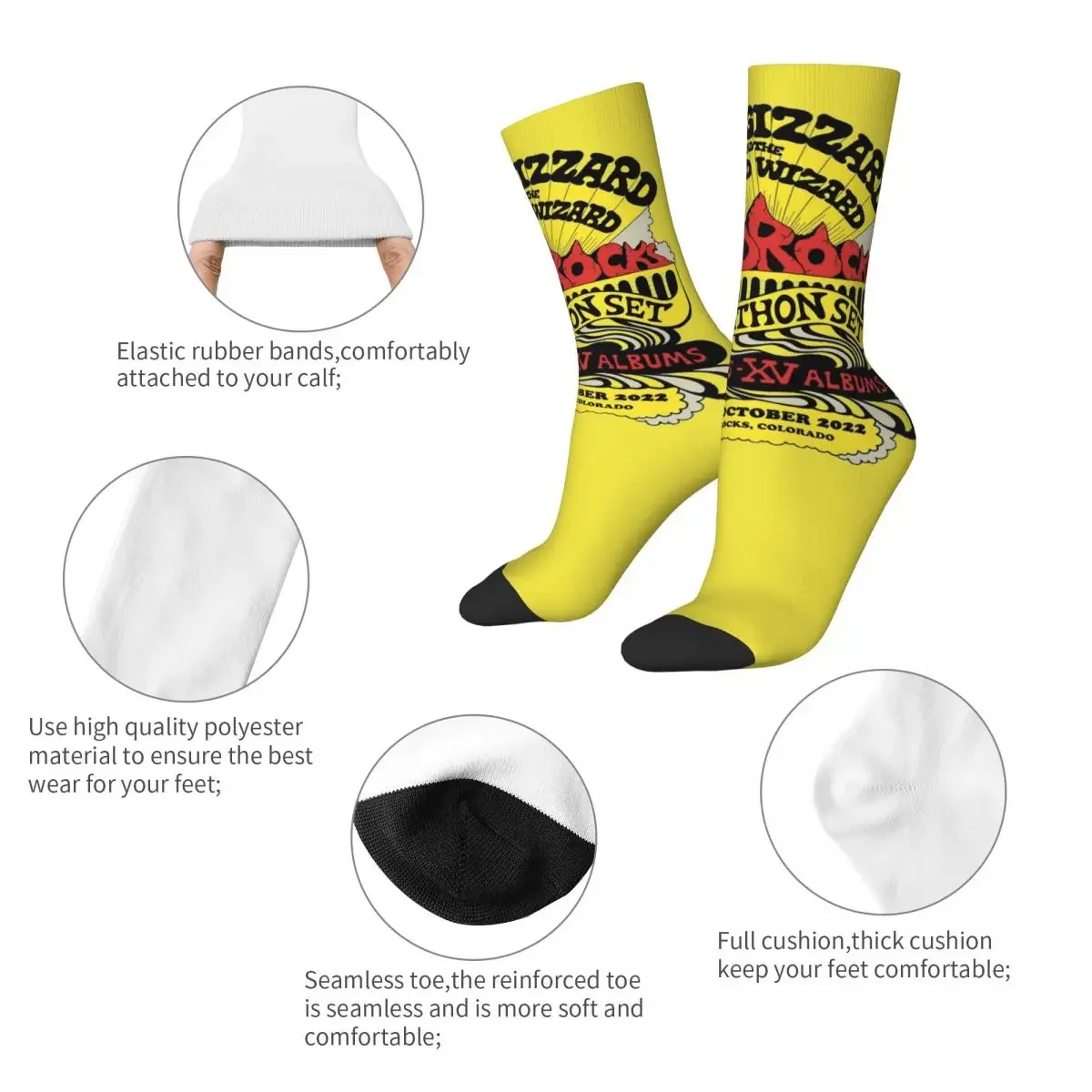 Fashion Male Men Socks Novelty Laminated King Gizzard And The Lizard Wizard Sock Polyester Graphic Women's Sock