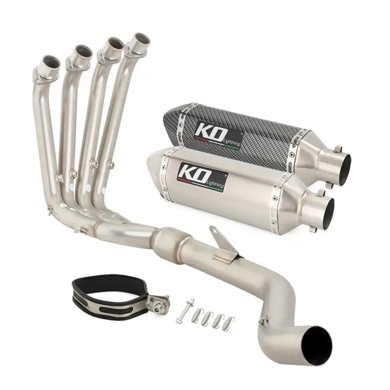 Slip On For QJMOTOR QJ800GS-G SRK800RR 2023 Complete Exhaust System Front Link Pipe 51mm Muffler Escape Stainless Steel Silencer