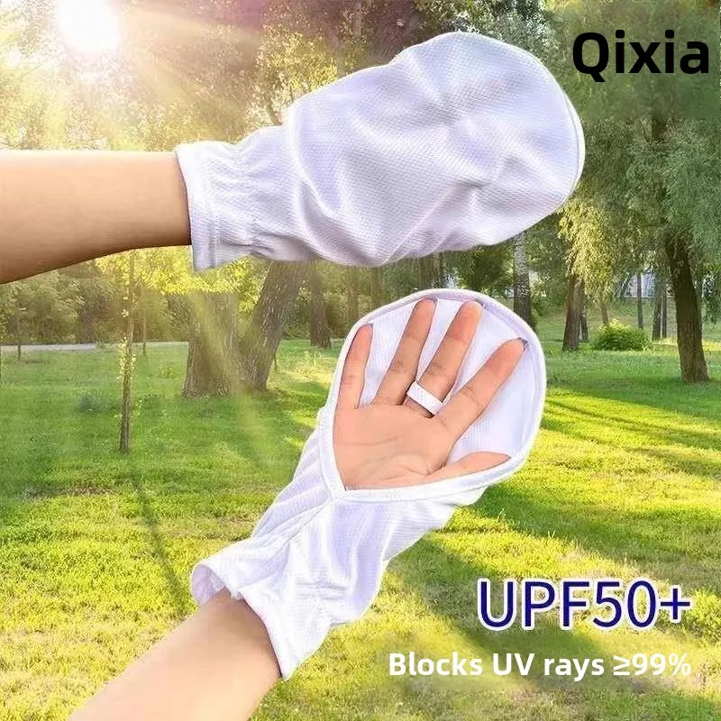 Sun Protection Ice Silk Gloves Thin Summer Driving Gloves for  Bicycles Ladies  Finger Design Skiing Back Hand...