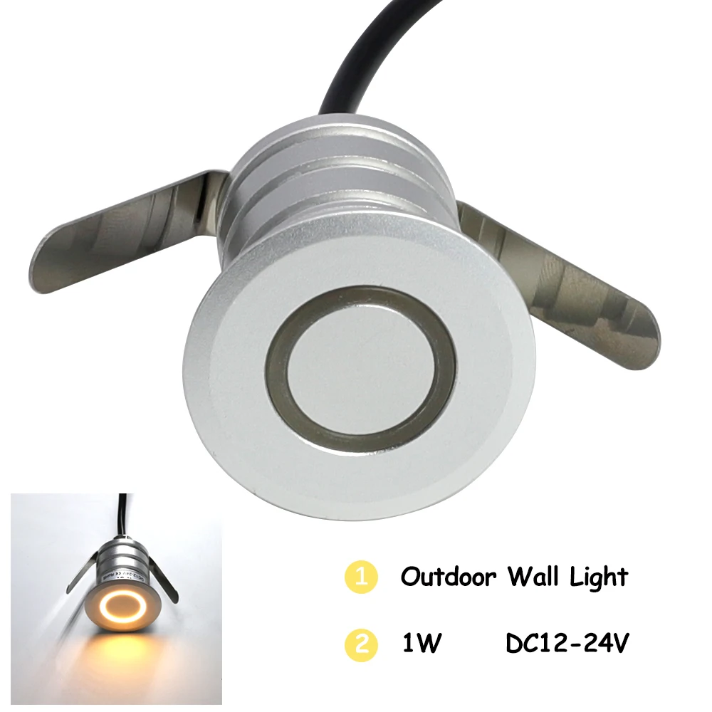 

Outdoor Courtyard Corner Wall Lights 1W Ring Foot Lamp 12-24V Room Decorative Lighting For Corridors Gardens Paths Stairs Steps