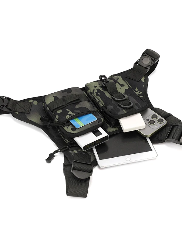 Tactical Camouflage Chest Bag - usage example