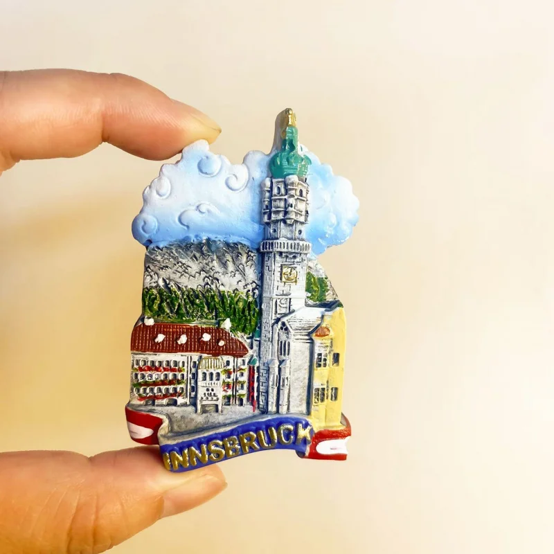 Austria Innsbruck Golden Roof Tourist Souvenir Landmark Building Decorative Magnetic Refrigerator Magnet