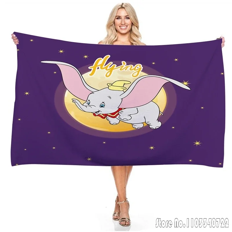 Cute Anime Dumbo Bath Towels Microfiber Beach Swimming Towel Decor for Kids Gift 75x150cm