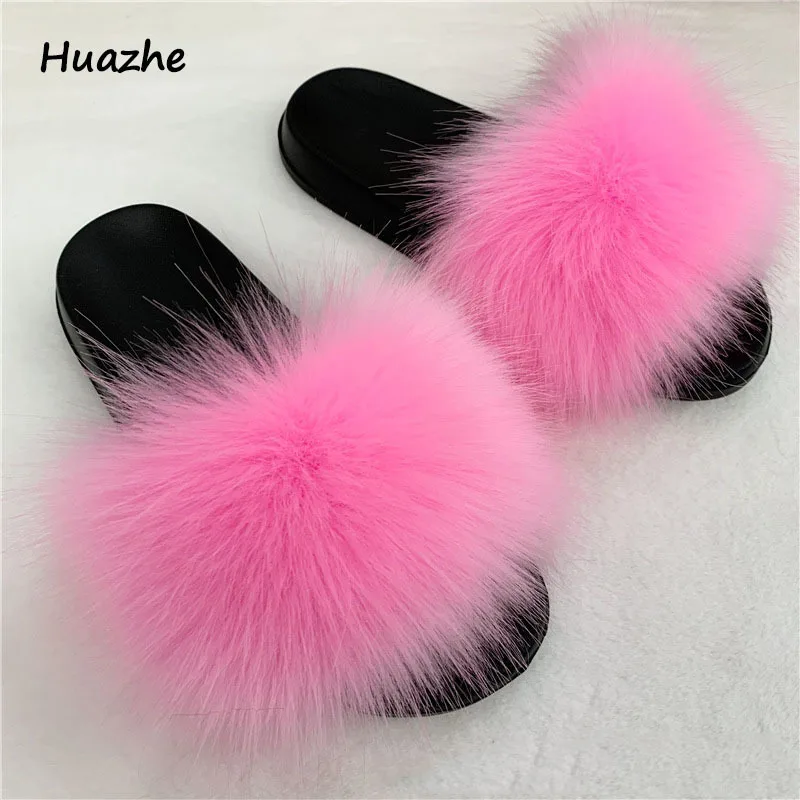 

Summer Faux Fur Slippers Women Indoor House Shoes Furry Fur Slides Female Plush Flip Flops Flats Sandals Casual Fluffy Slipper