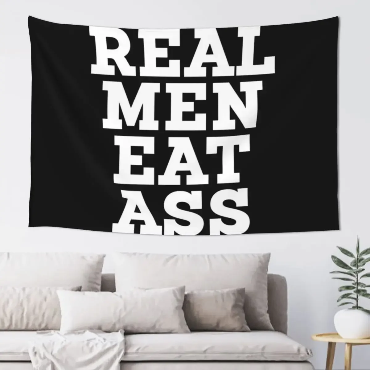 Real Men Eat Ass Tapestry Room Decore Aesthetic Room Ornaments Tapestry