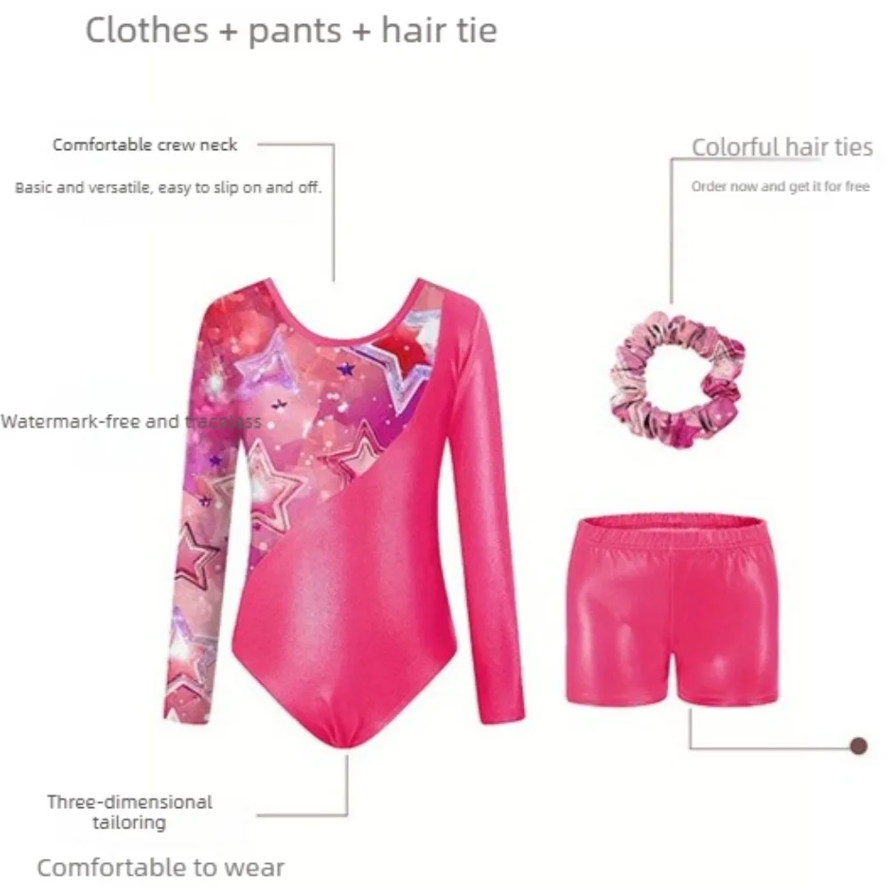 

Одежда для тренировок с длинными рукавами, боди, гимнастическая одежда для девочек для танцевальных тренировок, балета, черлидинга и выступлений