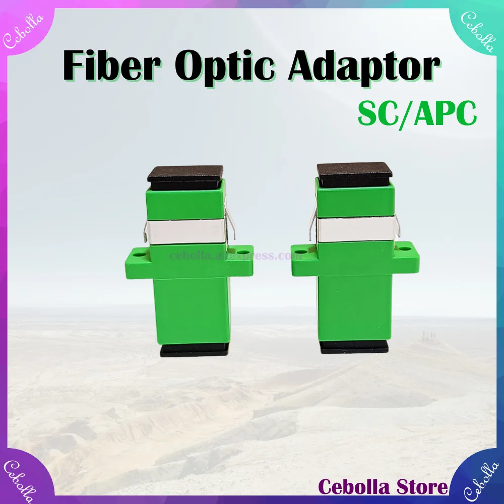 100/200/500pcs SC APC Simplex Single-mode Fiber Optic Adapter SC Fiber Flange SC Connector Optical Fiber Coupler SC APC 